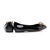 Black patent leather point head flat