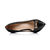 Snake pattern suede leather metal bow-tie pump