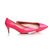 Fuchsia patent leather pointed head pump