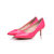 Fuchsia patent leather pointed head pump