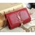 Red Leather Clutch with Metal Tassel