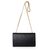 Black Leather Clutch with Metal Tassel