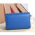 Blue Leather Clutch with Metal Tassel