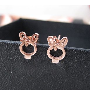 Rose Gold Rabbit Earrings