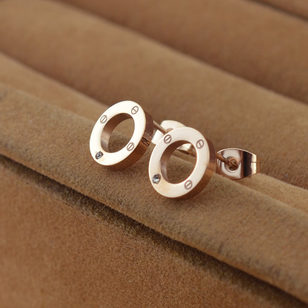 Rose Gold Loop with Rhinestone earrings