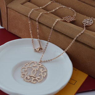 Rose Gold Cutout Totem Pendant Necklace