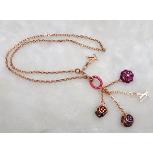 Dice Long Pendant Rose Gold Necklace