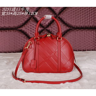 Embossing leather top handle bag