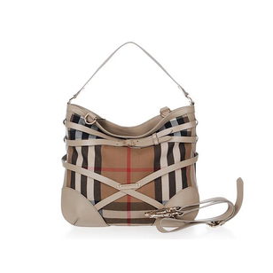 SMALL BRIDLE HOUSE CHECK BELTED HOBO BAG