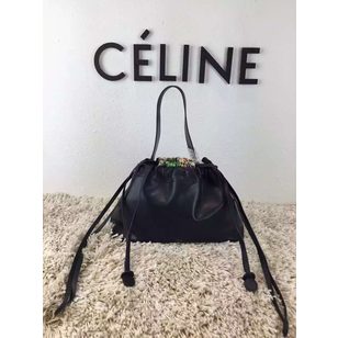 Original soft leather drawstring bag