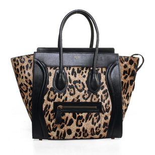 Mini Luggage Top Handle Tote Leopard