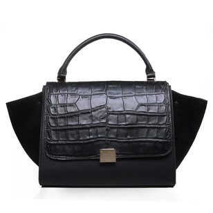 Small Trapeze Bag Croco/Suede/Calf