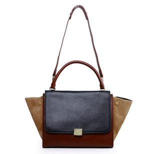 Small Trapeze Bag Suede Black/Brown/Coffee