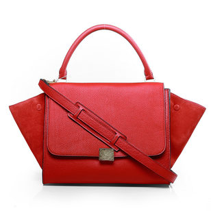 Small Trapeze Bag Red Suede