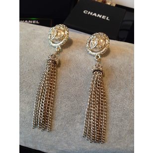 Small chain tassels pearl earrings