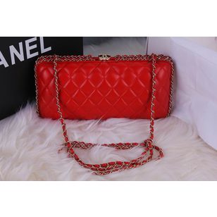 Original Leather Chain Edge Clutch