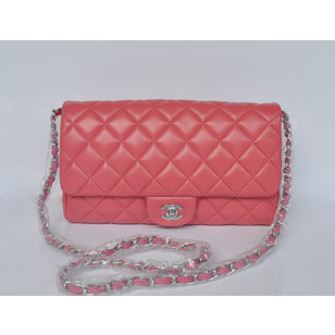 Pink Lamb Leather Flap Bag