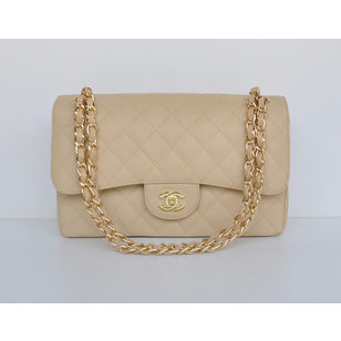 Caviar leather with gold chain jumbo flap bag