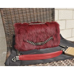 Fur flap bag