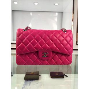 jumbo flap bag 30cm hot pink