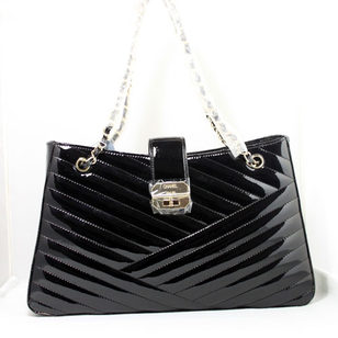 Black Patent Chain Bag