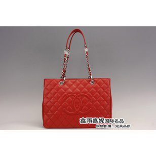 Quilting double chain tote bag Ball Skin Leather