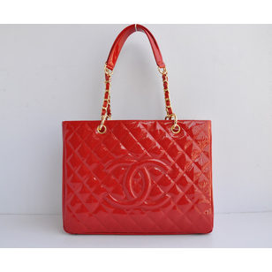 Quilting double chain tote bag Patent Leather