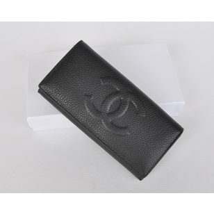 Leather double C log long wallet