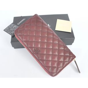 Original leather long zipper wallet