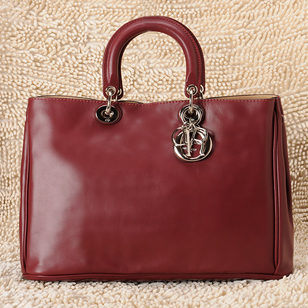 Diorissimo Claret Nappa Leather Handle Bag