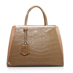 Beige Croco Leather Jours Elite It Bag