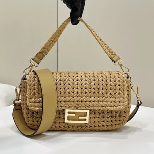 raffia Baguette bag