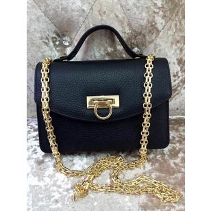 Leather flap chain shoulder bag