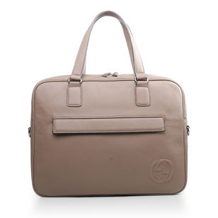 Beige Leather Briefcase