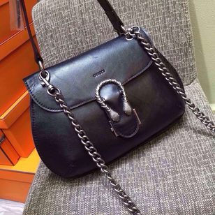 Original leather snake closure flap shoulder bag