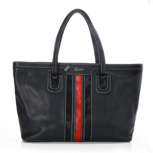 Black Leather center calf hair detail Tote