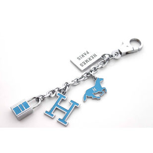 Nickel Metal Blue Enamel Bag Charm