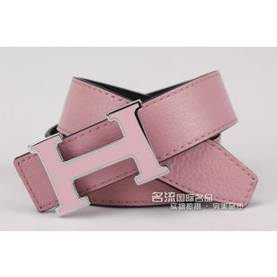 Nickel Enamel Metal H Pink&Black Belt HB-N-PNK