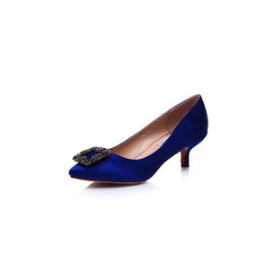 Blue Rhinestone point head pump