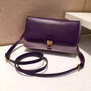 Leather flap shoulder bag