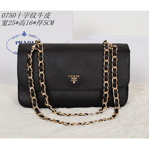 Saffiano leather chain clutch