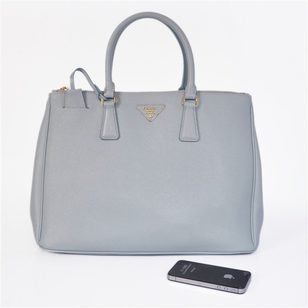 Light Blue Saffiano Leather Classic Handbag