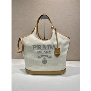 linen blend and leather bag