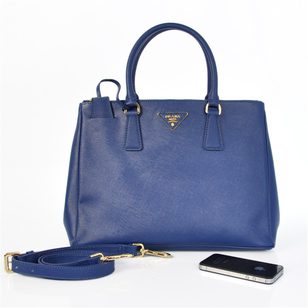 Blue Saffiano Leather Classic 33CM Medium Handbag