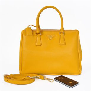 Yellow Saffiano Leather Classic 33CM Medium Handbag