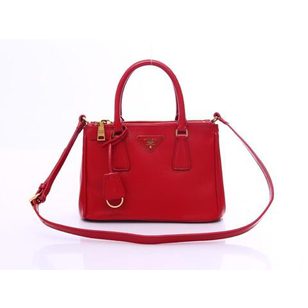 Red Saffiano Leather Classic Handbag