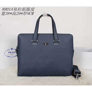 Dark blue saffiano briefcase