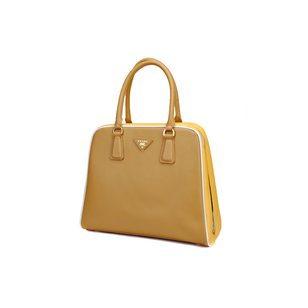 Saffiano Leather Metal Frame Closure Handle Bag