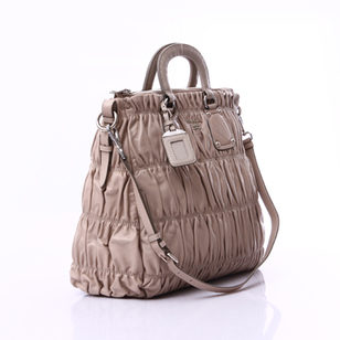 RUCHED TESSUTO Lambskin Leather Handle Bag