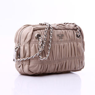 Ruched Nappa Leather Bauletto Bag